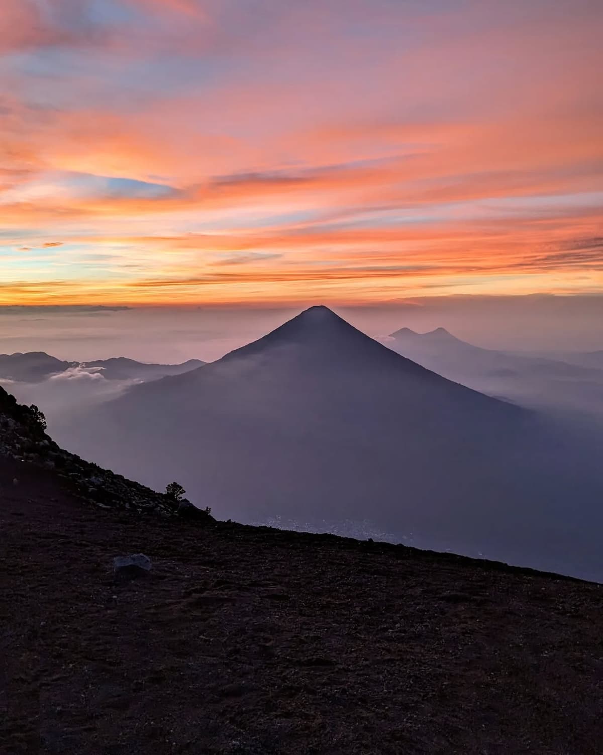Summited Acatenango volcano in Guatemala